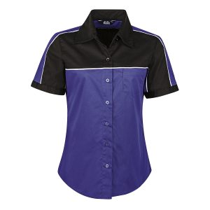 Blusa Manga Corta Scuderia Azul Rey-Negro